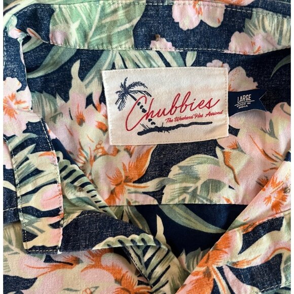 Chubbies Mens Floral Hawaiian Friday Shirt Short Sleeve Button Up Sz L - Picture 5 of 8